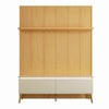 Rack Painel 192cm 2 Portas Basculantes Led - Carvalho Rosé/Off White Fosco