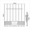 Rack Painel 224cm com Prateleira Led e 2 Portas de Correr Ripadas - Off White/Freijó