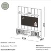 Rack Painel 224cm com Prateleira Led e 2 Portas de Correr Ripadas - Off White/Freijó