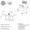 Conjunto Sala de Jantar Mesa 160cm com 6 Cadeiras Palha Sintética 100% Mdf Pinhão/Bege Claro