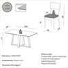 Conjunto Sala de Jantar Mesa 160cm com 6 Cadeiras 100% Mdf Carvalho Rosé/Bege Claro