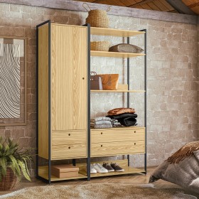 Closet Industrial Olivar Conjunto 1 Porta 4 Gavetas Pinus - Olivar Móveis