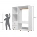 Guarda Roupa Montessoriano 2 Gavetas 1 Cabideiro Branco - Olivar Móveis