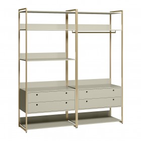 Closet Industrial Olivar 4 Gavetas 9 Prateleiras Off White - Olivar Móveis