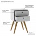 Mesa de Cabeceira Retro 50 2 Gavetas Branco - Olivar Móveis