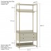 Guarda-Roupa Closet Industrial Olivar com Cabideiro 2 Gavetas 89cm - Off White