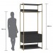 Guarda-Roupa Closet Industrial Olivar com Cabideiro 2 Gavetas 89cm - Preto