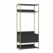 Guarda-Roupa Closet Industrial Olivar com Cabideiro 2 Gavetas 89cm - Preto