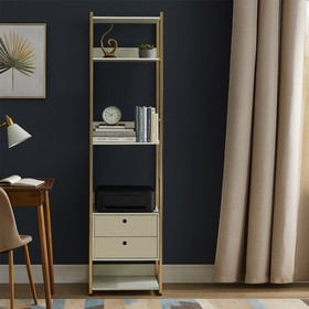 Closet Estante Industrial 2 Gavetas 5 Prateleiras Off White - Olivar Móveis