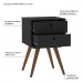 Mesa de Cabeceira Retro 50 2 Gavetas Preto - Olivar Móveis