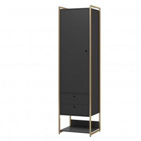 Closet Industrial Olivar 1 Porta 2 Gavetas 54cm Preto - Olivar Móveis