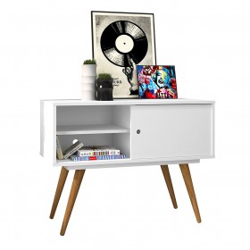 Bancada Retro 60 1 Porta 1 Prateleira Branco - Olivar Móveis