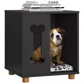 Mesa Lateral Pet Golden Preto - Olivar Móveis