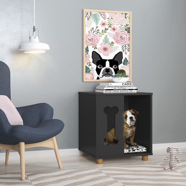 Mesa Lateral Pet Golden Preto - Olivar Móveis