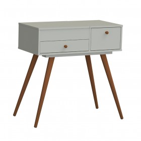 Penteadeira Retro Cristal 2 Gavetas Off White - Olivar Móveis