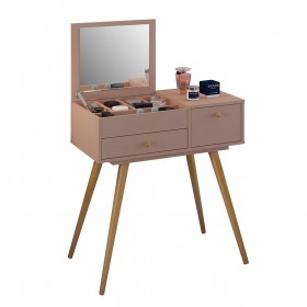 Penteadeira Retro Cristal 2 Gavetas Rose - Olivar Móveis