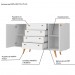 Buffet Retro California 2 Portas 4 Gavetas Branco - Olivar Móveis