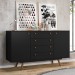 Buffet Retro California 2 Portas 4 Gavetas Preto - Olivar Móveis