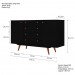 Buffet Retro California 2 Portas 4 Gavetas Preto - Olivar Móveis