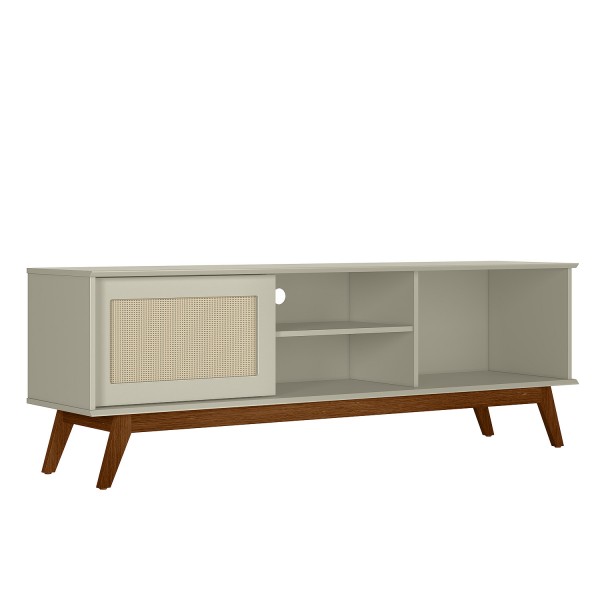 Rack Retro Panama Até 60 Polegadas 1 Porta Off White - Olivar Móveis