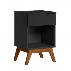Mesa de Cabeceira Pequena Retrô Alpi - Preto