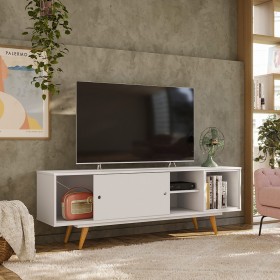 Bancada Retro 50 Até 60 Polegadas 1 Porta Branco - Olivar Móveis