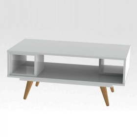 Mesa Centro Retro 45 2 Nichos Branco - Olivar Móveis