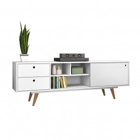 Rack Retro 85 Até 60 Polegadas 1 Porta Branco - Olivar Móveis