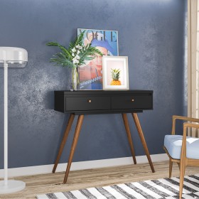 Aparador Retro York 2 Gavetas Preto - Olivar Móveis