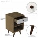 Mesa de Cabeceira Retro Plus 1 Gaveta Rustik Carvalho/Branco - Olivar Móveis