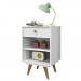 Mesa de Cabeceira Retro Plus 1 Gaveta Branco - Olivar Móveis