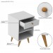 Mesa de Cabeceira Retro Plus 1 Gaveta Branco - Olivar Móveis