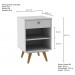 Mesa de Cabeceira Retro Plus 1 Gaveta Branco - Olivar Móveis