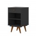 Mesa de Cabeceira Retro Plus 1 Gaveta Preto - Olivar Móveis