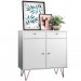 Aparador Retro Metal Onix 2 Portas 2 Gavetas Branco - Olivar Móveis