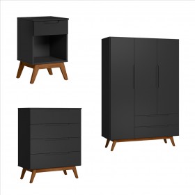 Conjunto Quarto Solteiro Alpi - Preto