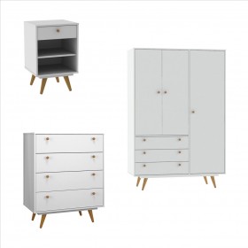 Conjunto Quarto Retro Plus Adulto - Branco