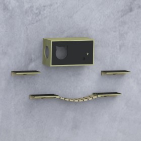 Kit Pet Cat Pinus Ac Preto Ac - Olivar Móveis