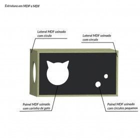 Kit Pet Cat Pinus Ac Preto Ac - Olivar Móveis