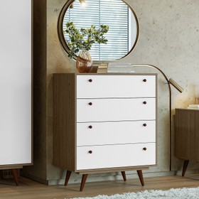 Comoda Retro 35 Plus Rustik Carvalho/Branco - Olivar Móveis