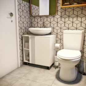 Gabinete Pia Banheiro Branco Projemob