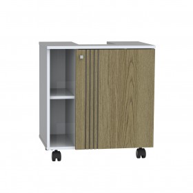 Gabinete Pia Banheiro Branco/Freijo Projemob