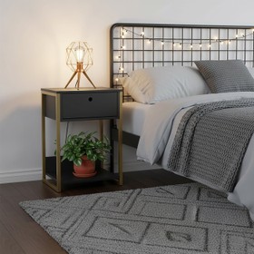 Mesa de Cabeceira Industrial Preto - Olivar Móveis