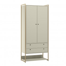 Closet Industrial Olivar 2 Portas 2 Gavetas Off White - Olivar Móveis