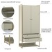 Guarda-Roupa Closet Industrial com Estrutura de Metal 2 Portas 2 Gavetas Cabideiro - Off White