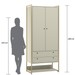 Guarda-Roupa Closet Industrial com Estrutura de Metal 2 Portas 2 Gavetas Cabideiro - Off White