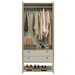 Guarda-Roupa Closet Industrial com Estrutura de Metal 2 Portas 2 Gavetas Cabideiro - Off White
