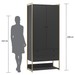Guarda-Roupa Closet Industrial com Estrutura de Metal 2 Portas 2 Gavetas Cabideiro - Preto