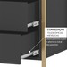 Guarda-Roupa Closet Industrial com Estrutura de Metal 2 Portas 2 Gavetas Cabideiro - Preto