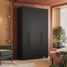 Guarda Roupa Dakota 4 Portas Preto - Olivar Móveis